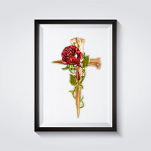 Load image into Gallery viewer, Rose Cross Pendant Mold
