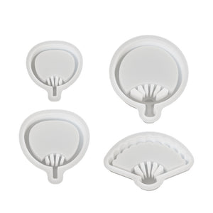 Multiple Fan Flowing Sand Pendant Keychain Silicone Mold