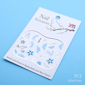 Blue Series Butterfly Flowers Stickers