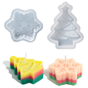 Christmas Snowflake Candle Molds