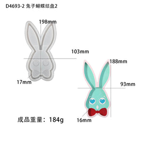 Easter Cartoon Rabbit Silicone Coaster Mold