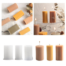 Load image into Gallery viewer, Cylindrical Striped Candle Mold
