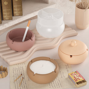 Round with Lid Ashtray Storage Can Candle Cup Mold