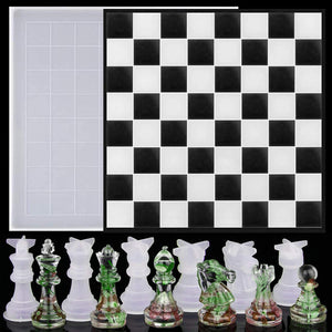 RESINWORLD 3D Chess Mold Set, 1Pcs Checkers Chess Board Mold for