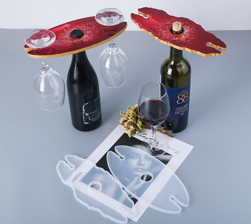 ResinWorld Floral Shape Flower Wine Glass Holder Resin Molds, Wine