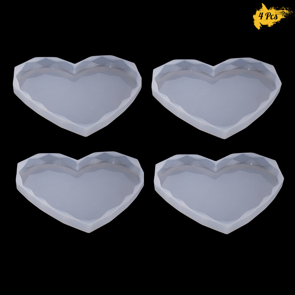 ResinWorld 4 Pack Large Heart Shaped Resin Coaster Molds, Epoxy Coaste –  ResinWorlds