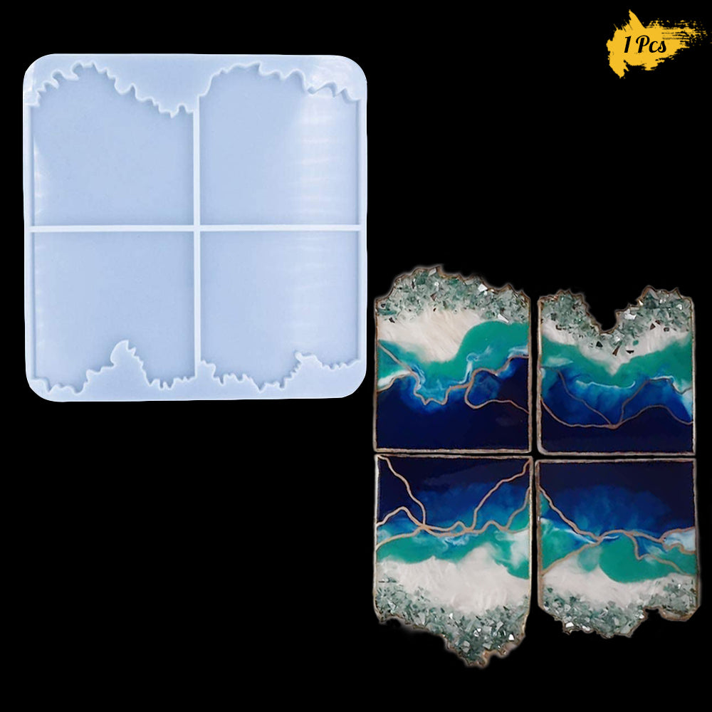 6 Pack Geode Coaster Molds, ResinWorld Irregular Resin Coaster