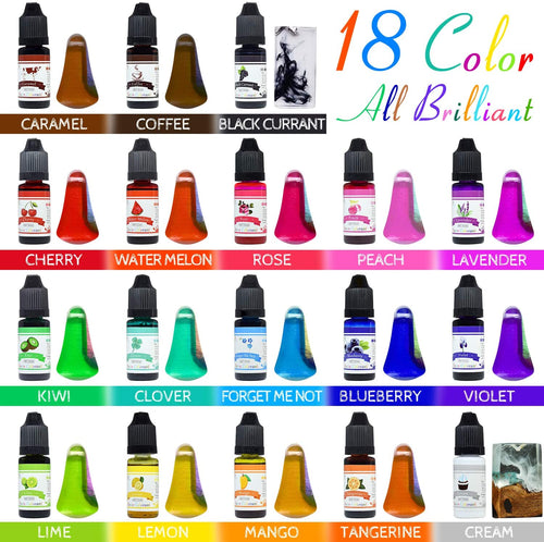 15 Colors Epoxy Pigment, Liquid Resin Colorant Each 0.35oz