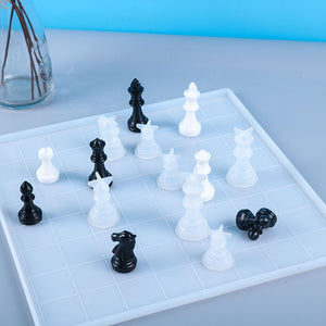 RESINWORLD Chess Resin Mold Set, 1Pcs Checkers Chess Board Mold