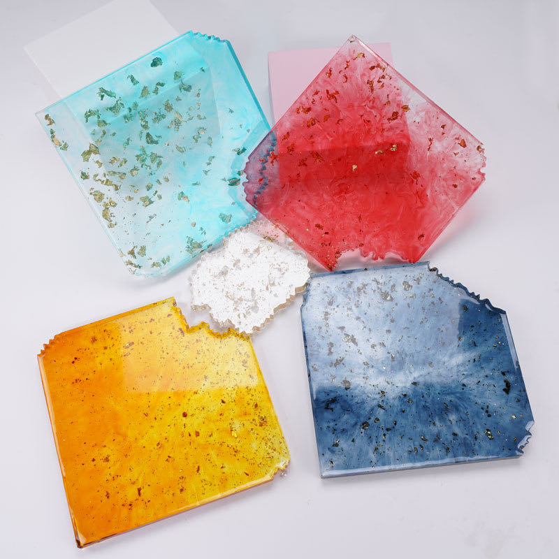 ResinWorld Silicone Resin Coaster Molds Agate Geode Slice Coasters Moulds  Mold