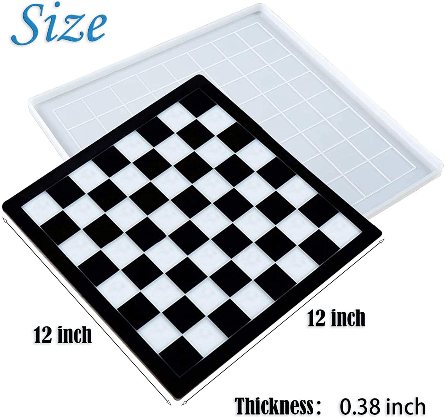 19x19x0.5 Full Size Chess Board Silicone Mold With 2 Squares – Crafted  Elements