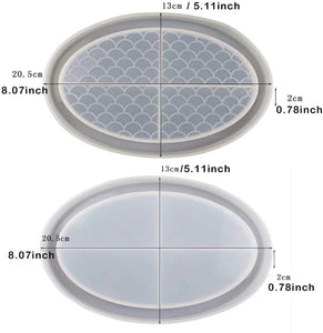 RESINWORLD 2Pcs Oval Rolling Tray Molds, Fish Scale Pattern Oval Tray –  ResinWorlds