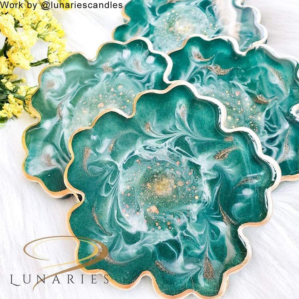 PRETYZOOM 2pcs Rose Mold Silicone Molds for Epoxy Resin Rose Silicone  Coaster Resin DIY Faux Agate Tray Valentines Day Rose Pendant DIY Silicone  Rose